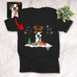 Christmas Sketch Pet Portrait T-shirt Xmas Gift For Dog Mom, Dog Dad, Pet Parents