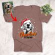 Christmas Vibes Personalized Sketch Pet Portrait T-Shirt Gift For Xmas