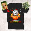 Happy Hallothanksmas Colorful Dog Halloween Pumpkin T-Shirt Dog Lover Gift