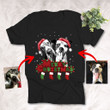 Merry Xmas Pet Portrait Custom T-Shirt Christmas Gift For Pet Parents, Dog Owner