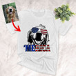 Personalized 4th Of July Merica American Flag Sunglasses T-Shirt For Dog Lovers