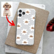 Custom Dog Flower Clear Phone Case, Pet Colorful Portrait Clear Phone Case