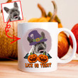 Dog Funny Portrait Witch Hat Mug on Halloween Day, Gift For Dog Mom, Dog Dad