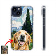 Watercolor Dog Custom Clear Phone Case, Pet Colorful Portrait Clear Phone Case