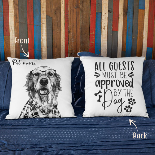 Personalized Life Is Better With Dogs Photo Portrait Sketch Pillow Case