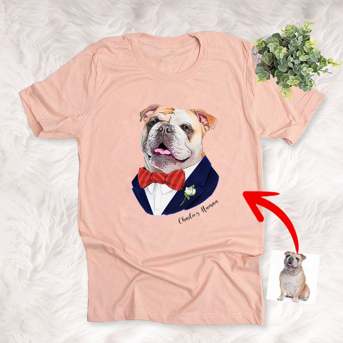 Pet Portrait In Vest Personalized Unisex T-shirt Gift For Valentine