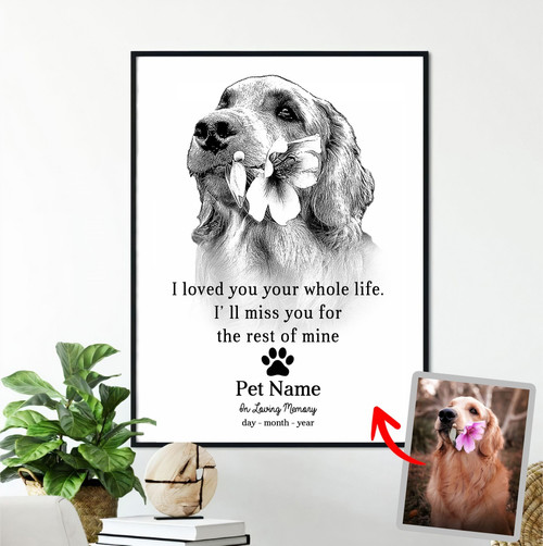 Personalized Pet Memorial Gifts, I Loved You Your Whole Life Gift for Pet Owners Dog Lovers