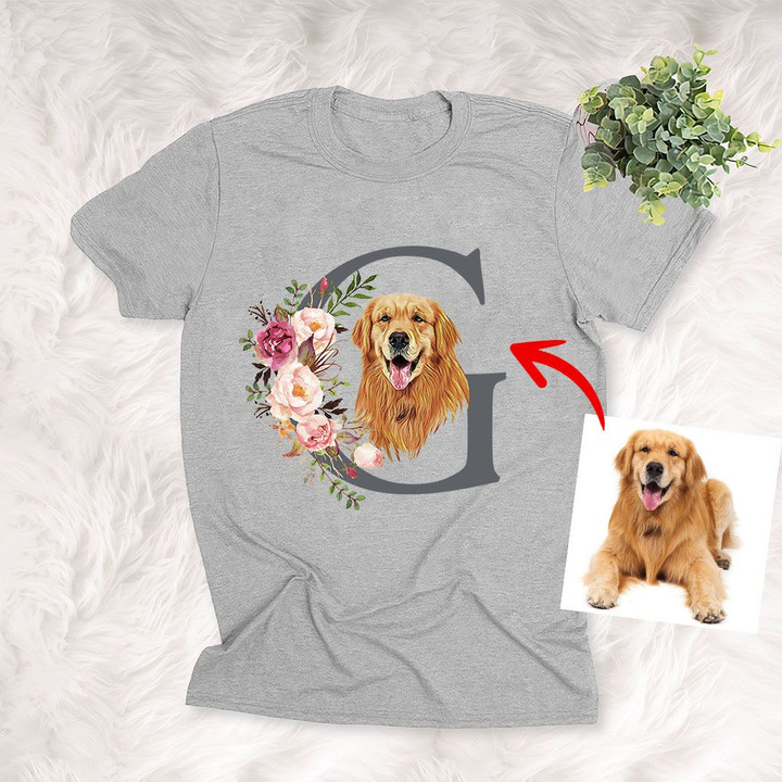Customized Pet Initial Illustration Unisex Adults T-shirt For Pet Owners