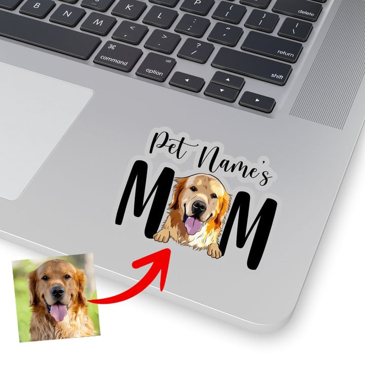 Furry Mom Custom Pet Portrait Sticker Gift For Dog Mom, Dog Lovers