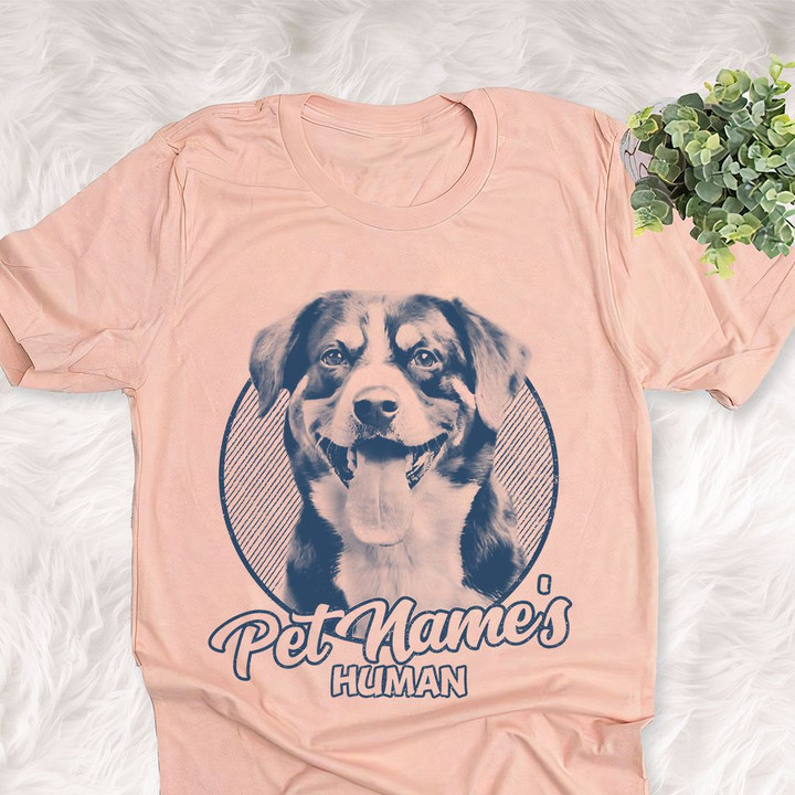 Personalized Appenzeller Sennenhund Dog Shirts For Human Bella Canvas Unisex T-shirt Heather Peach