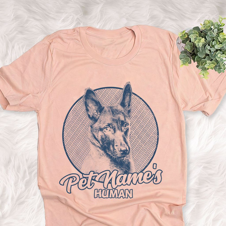 Personalized Belgian Malinois Dog Shirts For Human Bella Canvas Unisex T-shirt Heather Peach