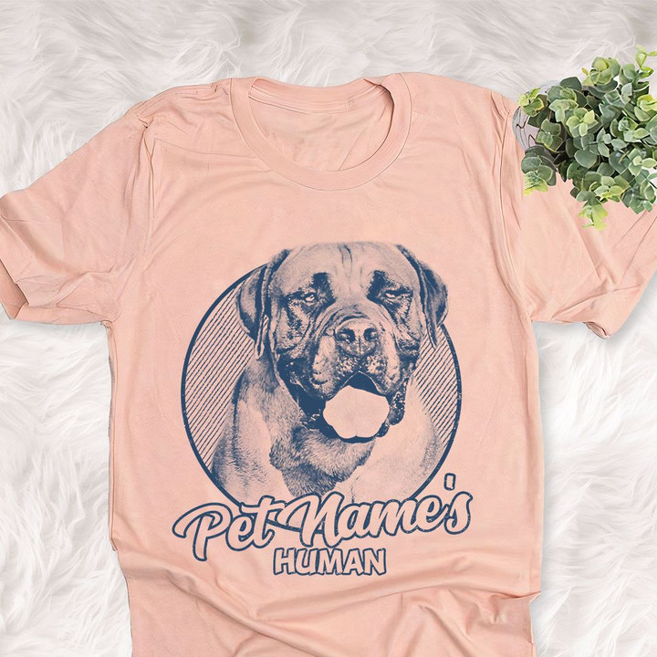 Personalized Boerboel Dog Shirts For Human Bella Canvas Unisex T-shirt Heather Peach