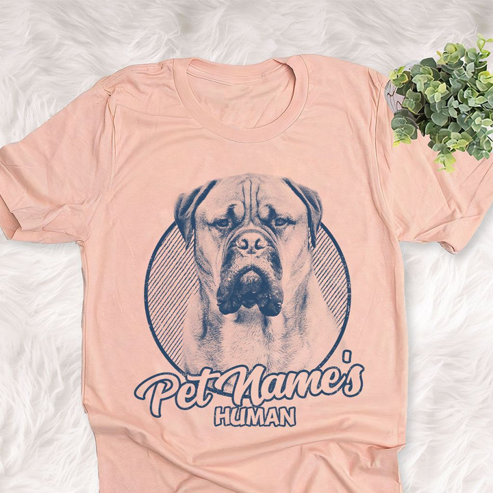 Personalized Bullmastiff Dog Shirts For Human Bella Canvas Unisex T-shirt Heather Peach