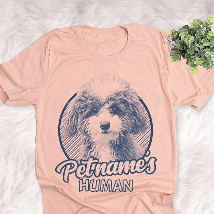 Personalized Cavapoo Dog Shirts For Human Bella Canvas Unisex T-shirt Heather Peach