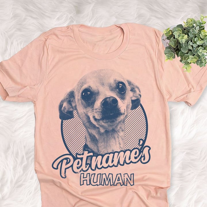 Personalized Chihuahua Dog Shirts For Human Bella Canvas Unisex T-shirt Heather Peach