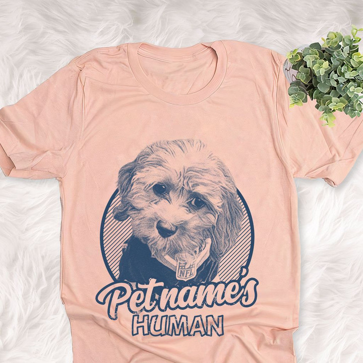 Personalized Cockapoo Dog Shirts For Human Bella Canvas Unisex T-shirt Heather Peach