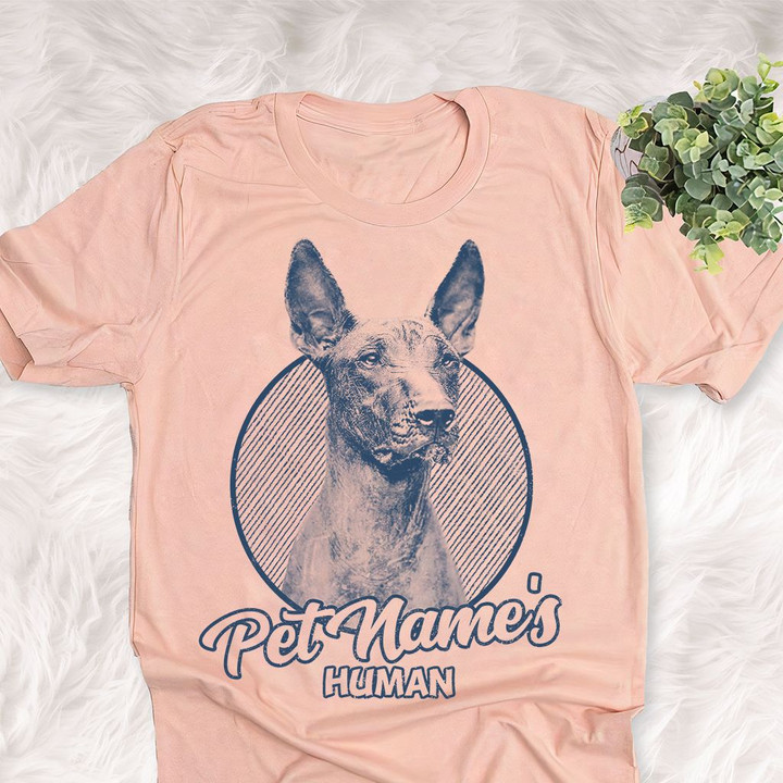 Personalized Xoloitzcuintli Dog Shirts For Human Bella Canvas Unisex T-shirt Heather Peach
