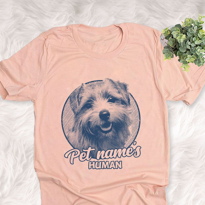 Personalized Norfolk Terrier Dog Shirts For Human Bella Canvas Unisex T-shirt Heather Peach