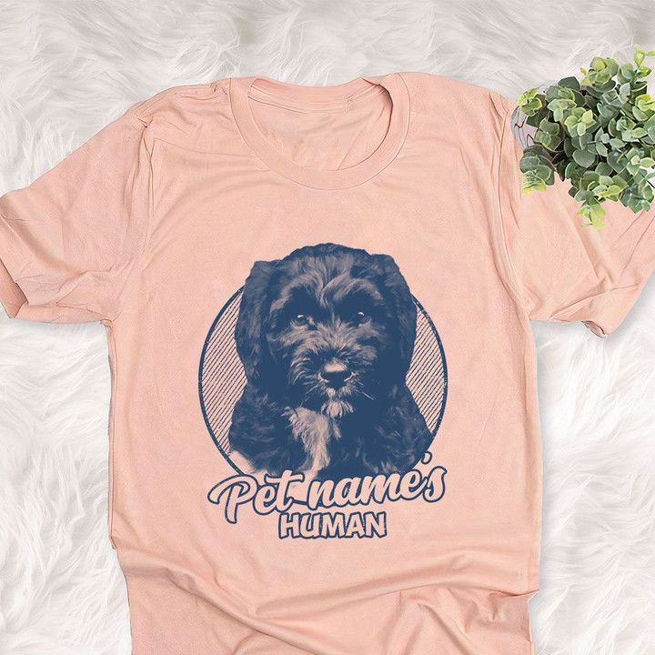Personalized Portuguese Water Dog Shirts For Human Bella Canvas Unisex T-shirt Heather Peach