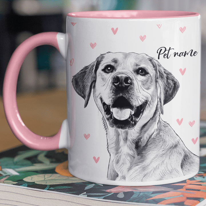 Personalized Hand Drawn Dog Mug For Human Custom Accent Mug For Dog Lovers