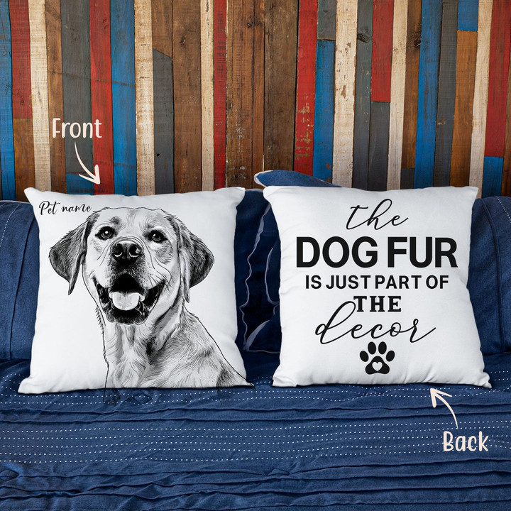 The Dog Fur Dog Decor Personalized Pet Photo Portrait Pillow Case Dog Lover Gift
