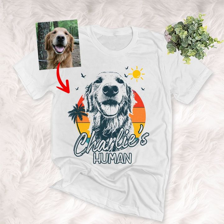 Personalized Pet's Human Summer Vibes Unisex T-shirt, Gift for Dog Mom, Pet lovers