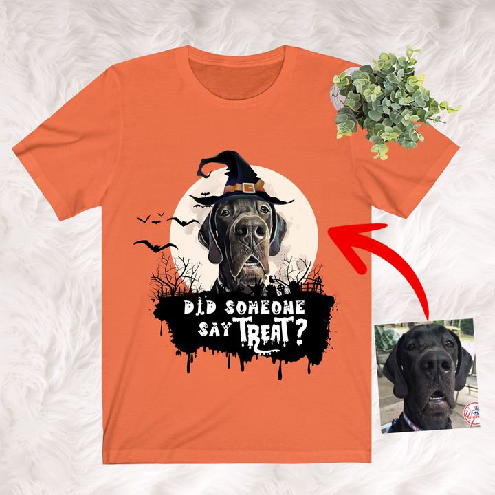 Customized Dog Color Painting Halloween T-Shirt
