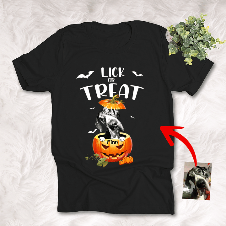 Customized Dog With Pumpkin Halloween T-Shirt Dog Lover Gift