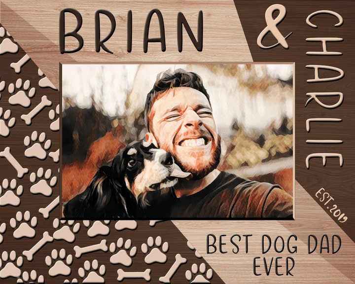 Personalized Best Dog Dad Ever Canvas, Father's Day Gift, Birthday Gift for Dog Dad, Pet Dad