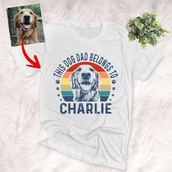 This Dog Dad Belongs To, Personalized Dog T-shirt Gift For Dog Dad, Dog Lovers, Father's Day Gift