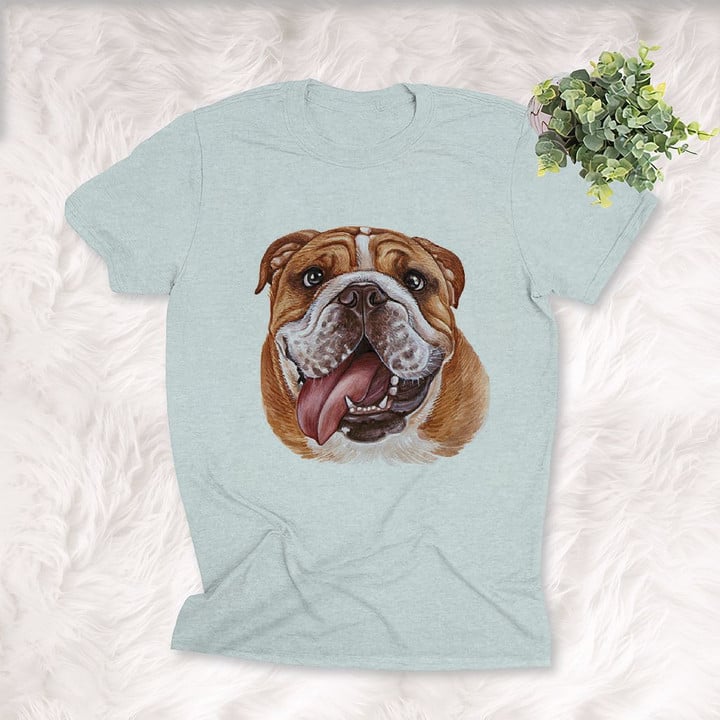 English Bulldog Water Color Style Dog Lover Unisex T-shirt