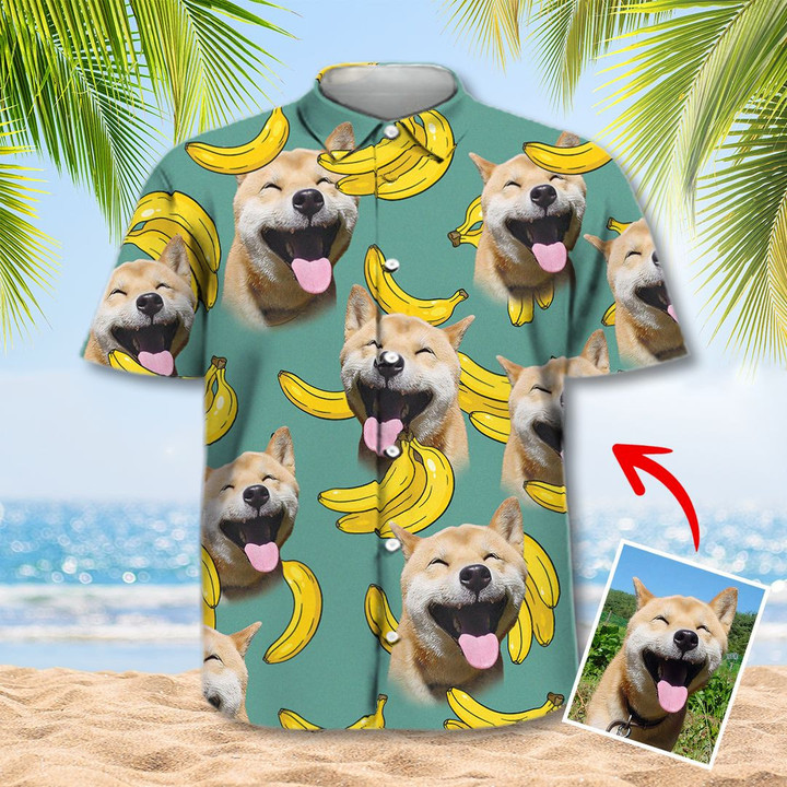 Customized Dog Portrait Hawiian Shirt For Dog Lovers
