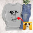 Personalized Dog Portrait Men & Women Long Sleeves for Dog Lovers, Gift for Dog Lover