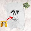 Personalized Dog Portrait Men & Women V-neck Tee for Dog Lovers, Gift for Dog Lover