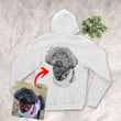 Personalized Pet Photo Portrait Sketch Hand Drawing Men & Women Zip Hoodie for Dog Lovers, Gift for Dog Lover
