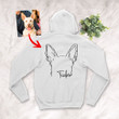 Personalized Dog Ears Outline Hand Drawing Women Zip Hoodie for Dog Lover, Dog Mom, Gift for Dog Lover