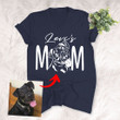 Dog Mom Pet Portrait Customized Female V-neck T-shirt Pet Memorial Gift For Dog Moms, Dog Mama, Birthday Gift For Girlfriend