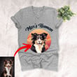 Personalized Pet Colourful Painting - Marvelous Beloved Pet Unisex V-neck Tee For Pet Owners