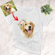 Personalized Dog Oil Painting Digital Women T-shirt Dog with Flower Crown for Dog Lover, Dog Mom, Gift for Dog Lover