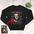 Personalized Circle Dog Portrait Men & Women Crewneck Sweatshirt Christmas for Dog Lovers
