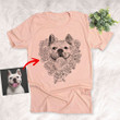 Custom Pet With Flower Heart Girl T-shirt Anniversary Gift For Dog Lovers, Gift For Daughter