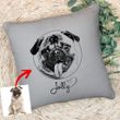 Personalized Pet Fur-Baby Pencil Sketch Pillow Case For Pet Owners, Dog Lovers