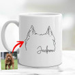 Personalized Dog Ears Outline Hand Drawn Mug