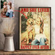 Personalized Dog With Parents Vintage Men & Women Poster And She lived Happily ever after for Dog Parents, Dog Mom