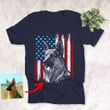 Personalized American Flag Dog Photo Independence Day 4th July T-shirt
