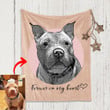 Custom Pet Portrait Blanket Gift For Dog Moms, Dog Dads, Pet Lovers