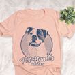 Personalized American Bulldog Dog Shirts For Human Bella Canvas Unisex T-shirt For Dog Mom, Dog Dad Heather Peach