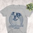 Personalized American Bulldog Dog Shirts For Human Bella Canvas Unisex T-shirt For Dog Mom, Dog Dad Athletic Heather