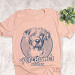 Personalized American Leopard Dog Shirts For Human Bella Canvas Unisex T-shirt For Dog Mom, Dog Dad Heather Peach