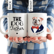 The Dog Father Colorful Painting Pet Portrait In Vest Personalized Mug Gift For Fur Dad, Dog Lover